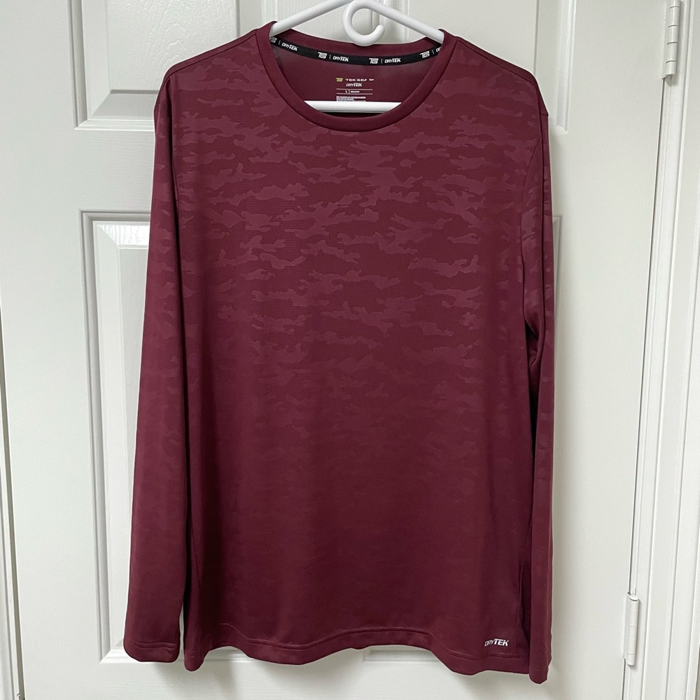 Tek Gear Dry Tek Burgundy Camouflage Long Sleeve T-Shirt